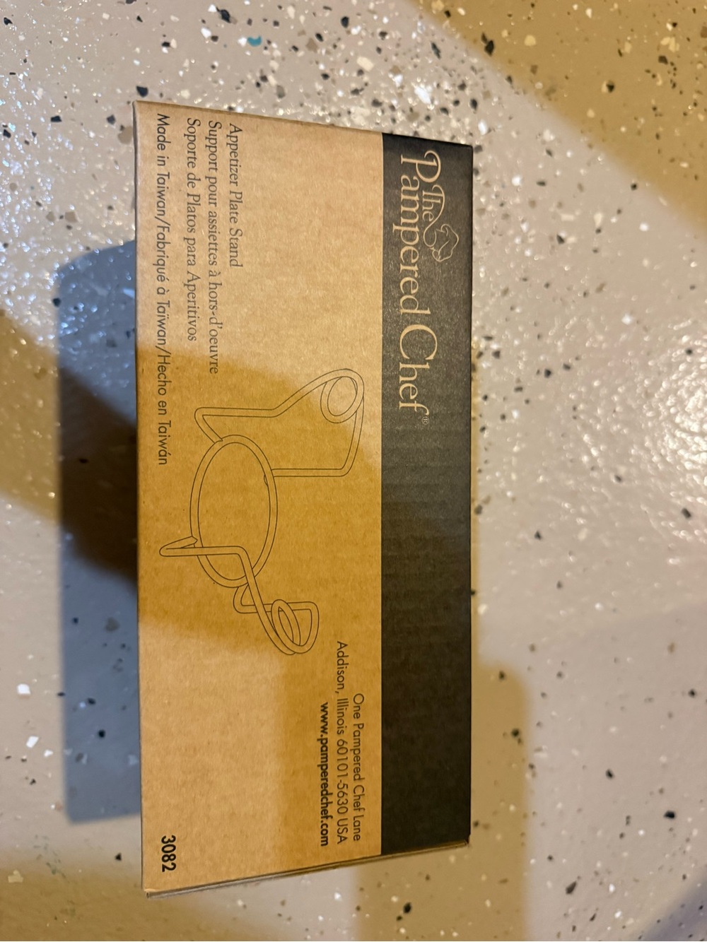 Pampered Chef Kraft Brown Appetizer Plate Stand Box
